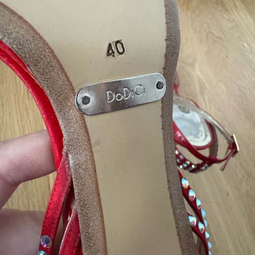 Dodici Gold evening sandals used, red, size 40