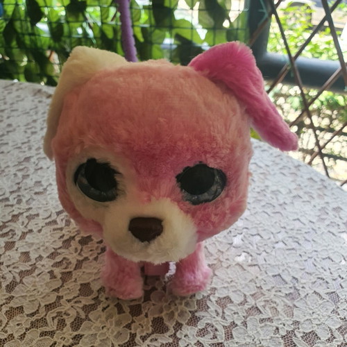 Plush dog with stick like new, barking toy