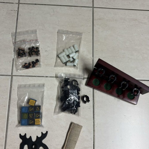 Billiard accessories like new, various tips and holders