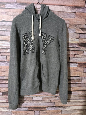 Gray jacket with animal print details like new