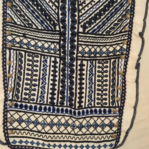 Sfera blouse like new with embroidery, boho style, size S, beige and blue