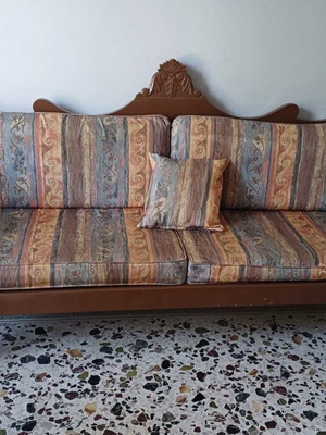 Cycladic sofa with two armchairs refurbished