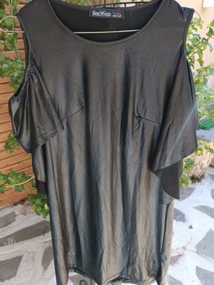 Benissimo synthetic leather dress one size new, black