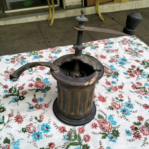 Antique coffee grinder used