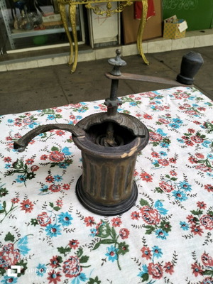 Antique coffee grinder used