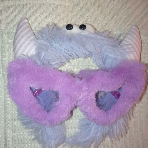 Purple furry glasses and headband carnival new