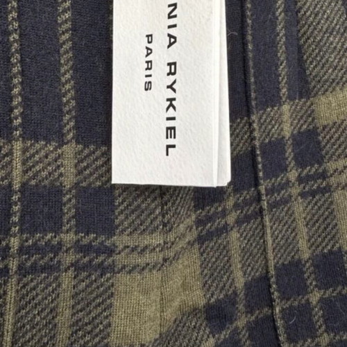 Sonia Rykiel Paris women's plaid pants, elegant fit, wool