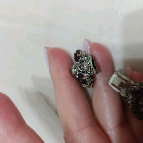 Vintage bracelet used with purple stones and silver details