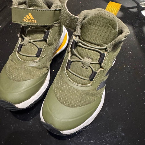 Adidas reflective kids shoes size 30 like new, waterproof with elastic laces