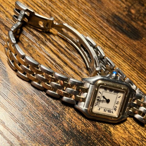 Ρολόι Cartier Panthere Small μεταχειρισμένο, γυναικείο με μπρασελέ χρυσό και ατσάλι