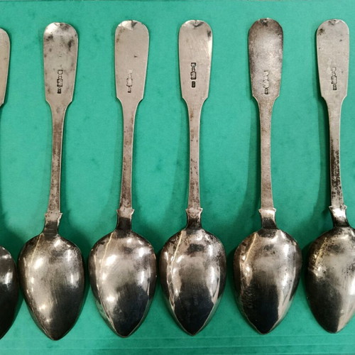 Silver Spoons Set of 6 Russian Tsarist Era Like New