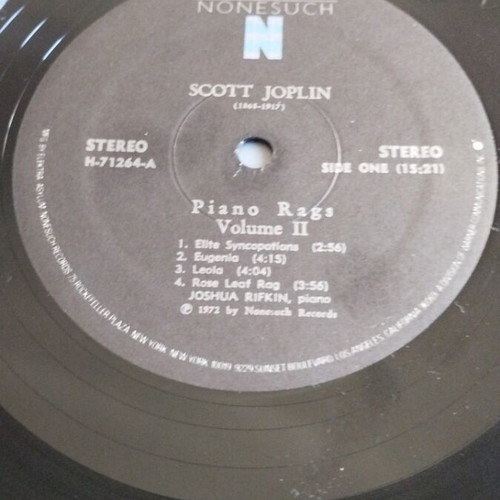 Scott Joplin Piano Rags Vol.II LP album σαν καινούργιο, jazz