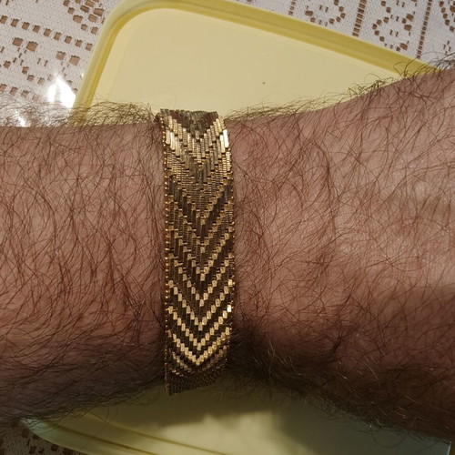 Vintage gold plated woven mesh bracelet
