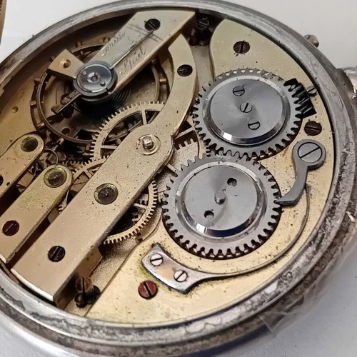 Men's pocket watch with open face, silver, used, circa 1900