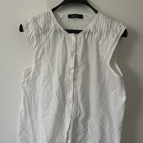 White Edwardian Style Cotton Top size S like new