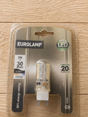 Eurolamp G9 LED light bulb 3W=30W cool white