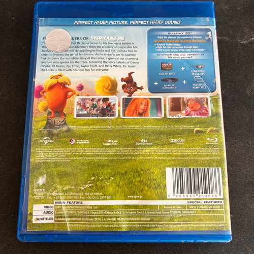 Lorax 3D Blu-ray used, dubbed, animated movie