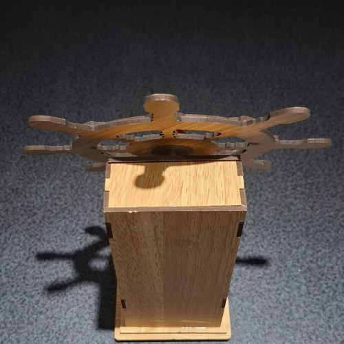 3D Wooden Puzzle Ship Wheel Music Box like new