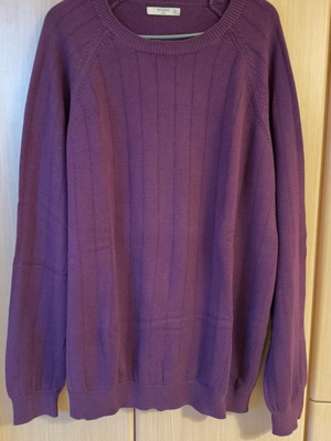 Mango men's sweater used, size XL, purple, 100% cotton