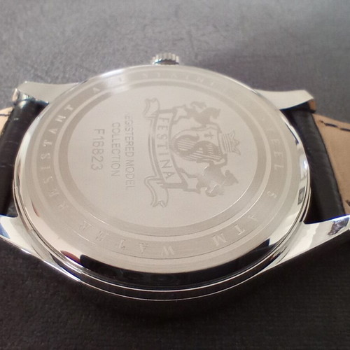 Festina Retrogade men's watch new, black and silver