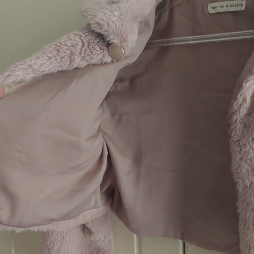 Two In A Castle Pink Fur Jacket like new, size 6 years