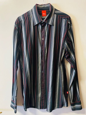 S.Oliver Casual Long-Sleeve Shirt like new, cotton, black and red