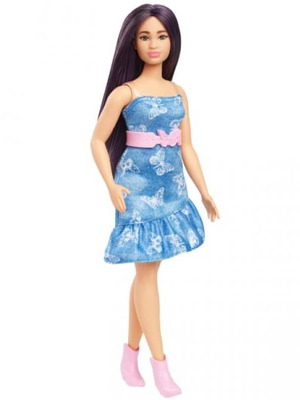 Barbie Fashionista doll with denim butterfly dress new