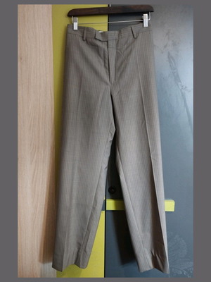 Men's wool trousers used, size M/L, beige-gray