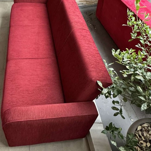 Two three-seater sofa beds, excellent condition