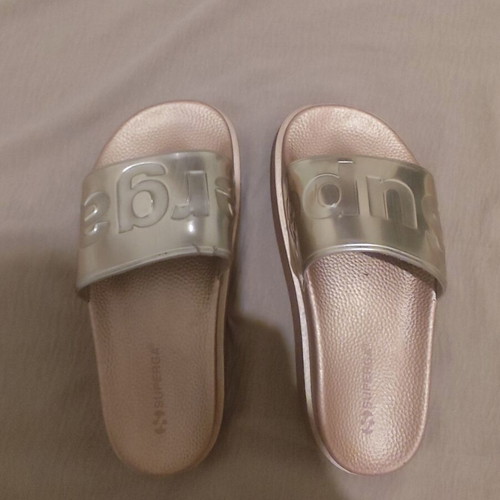 Superga bronze slippers size 37 used with small tear