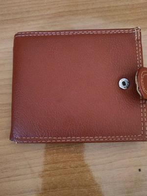 Men’s leather wallet with coin purse like new, brown