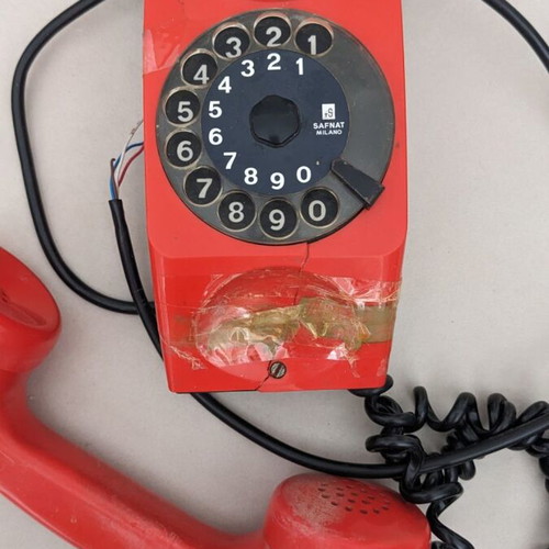 Safnat Milano vintage telephone used, bakelite turquoise 1979