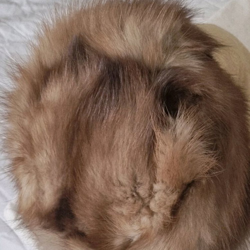 Mink coat and hat like new, size XL, beige