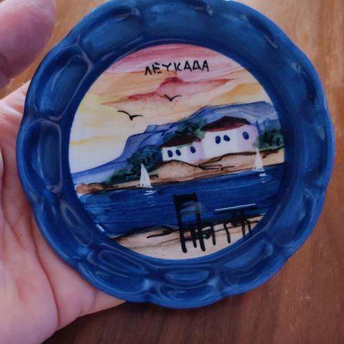 Wall plate Lefkada like new, handmade ceramic