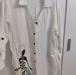 Zara dress set like new, black cotton and white with female figure