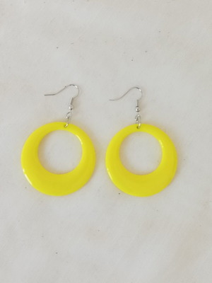 Pop Art Yellow Earrings 60s/70s Style, New