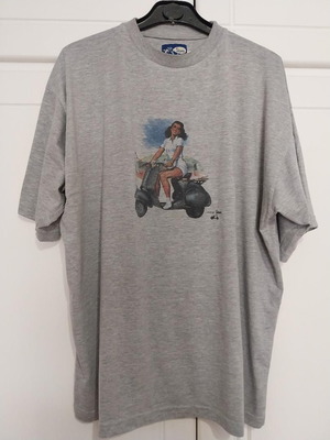 Original Vespa T-shert δεκαετίας '90 vintage μεταχειρισμένο, γκρι, XL