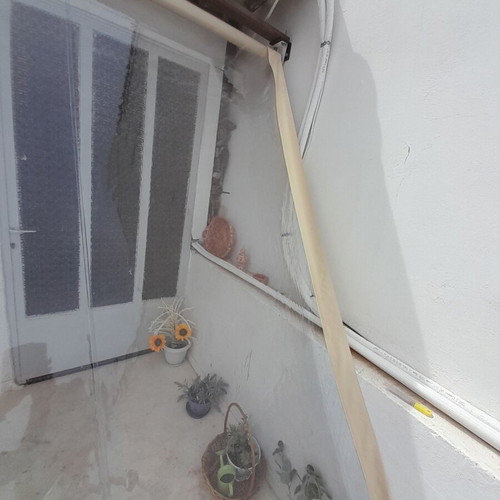 Nylon transparent awning like new, 2.5m height 3.3m length