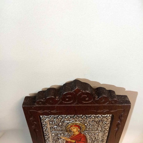 Panagia of Nafpaktos Silver Icon 950 Like New