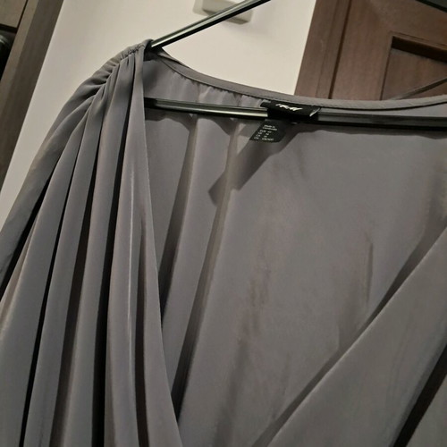 H&M crossover blouse like new, gray silver, size 44