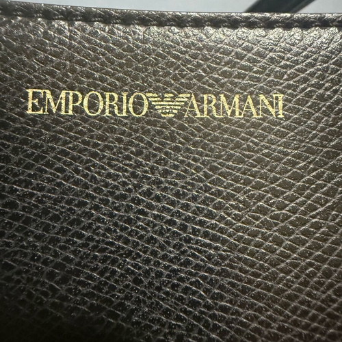 Emporio Armani black shoulder bag used with small pouch