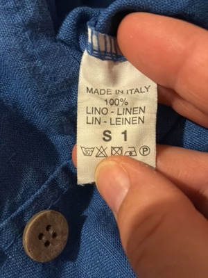 Blue pants with elastic waist
