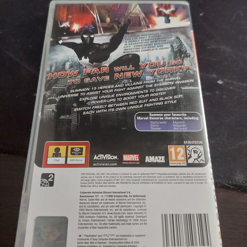 Spider Man Web of Shadows PSP game used