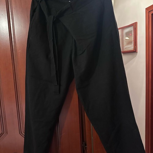 Kikiriki women's linen pants used, black, size M
