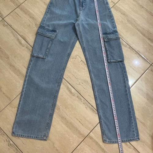 Bershka women's cargo jeans like new, size 34, blue