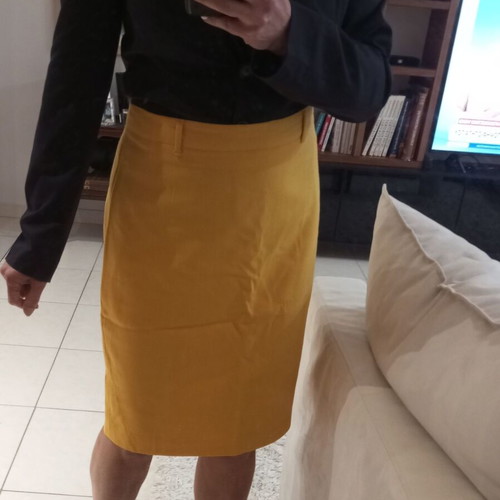 Betty Barclay skirt used, bright yellow, size Small