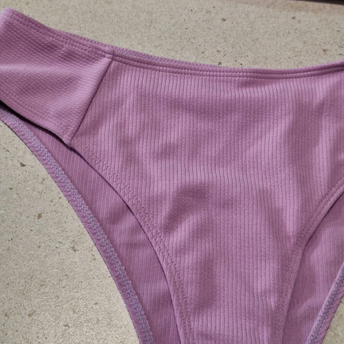 Decoro Ribbed Lilac Bandeau Bikini Set Size M like new