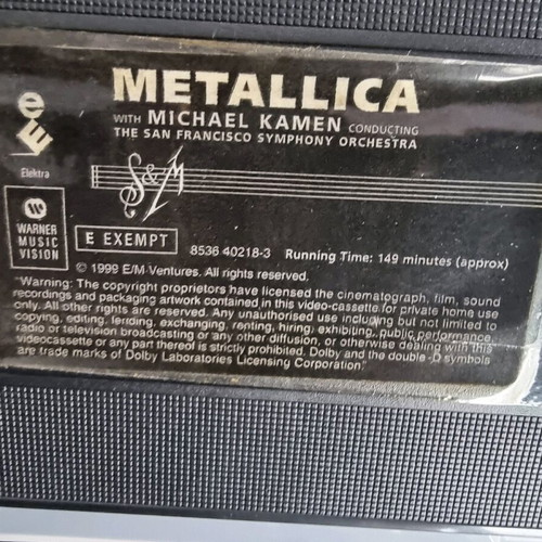 Metallica S&M VHS used, metal