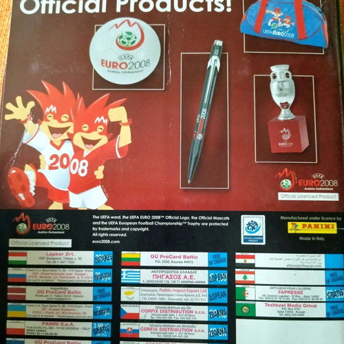 Panini Euro 2008 sticker album used, 413 of 530 stickers