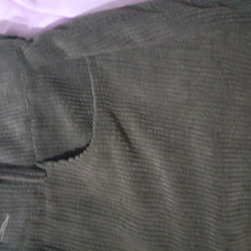 Mini corduroy skirt new in khaki with zipper and button, size S